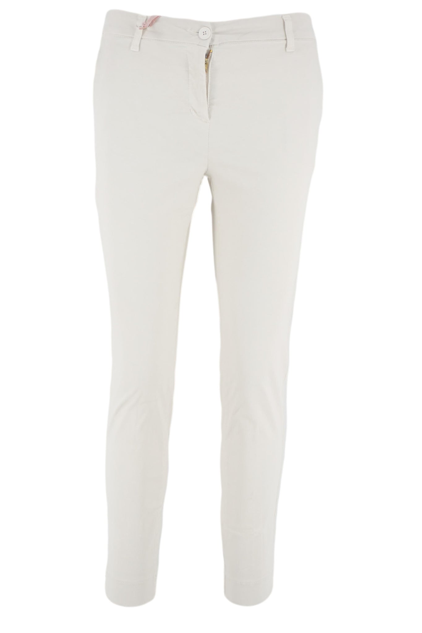 Pantalone in Cotone Slim Fit / Bianco - Ideal Moda
