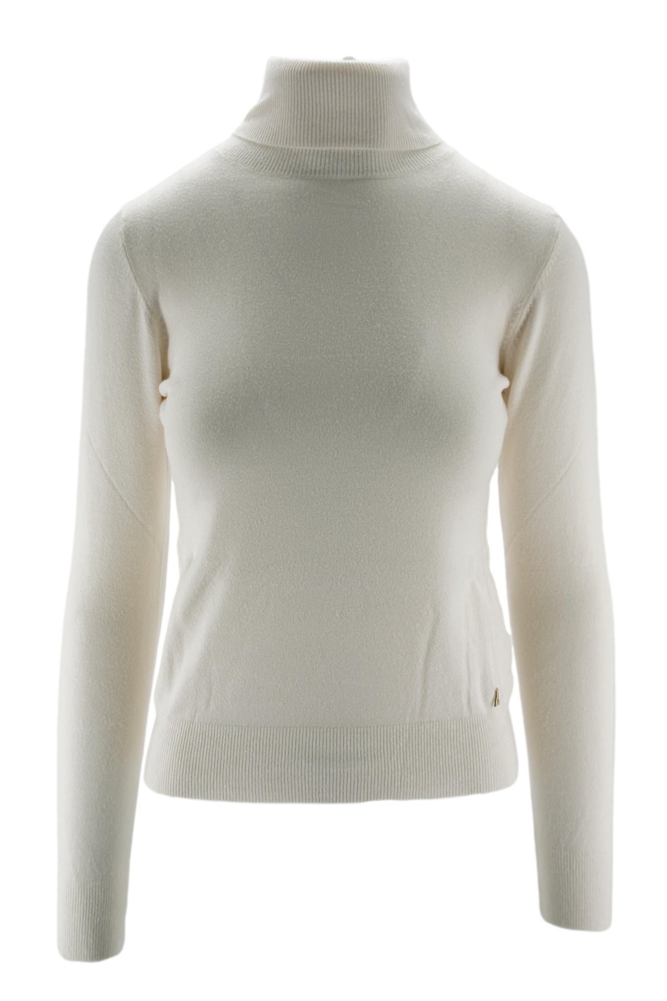 Maglia Slim Fit con Collo Alto / Bianco - Ideal Moda