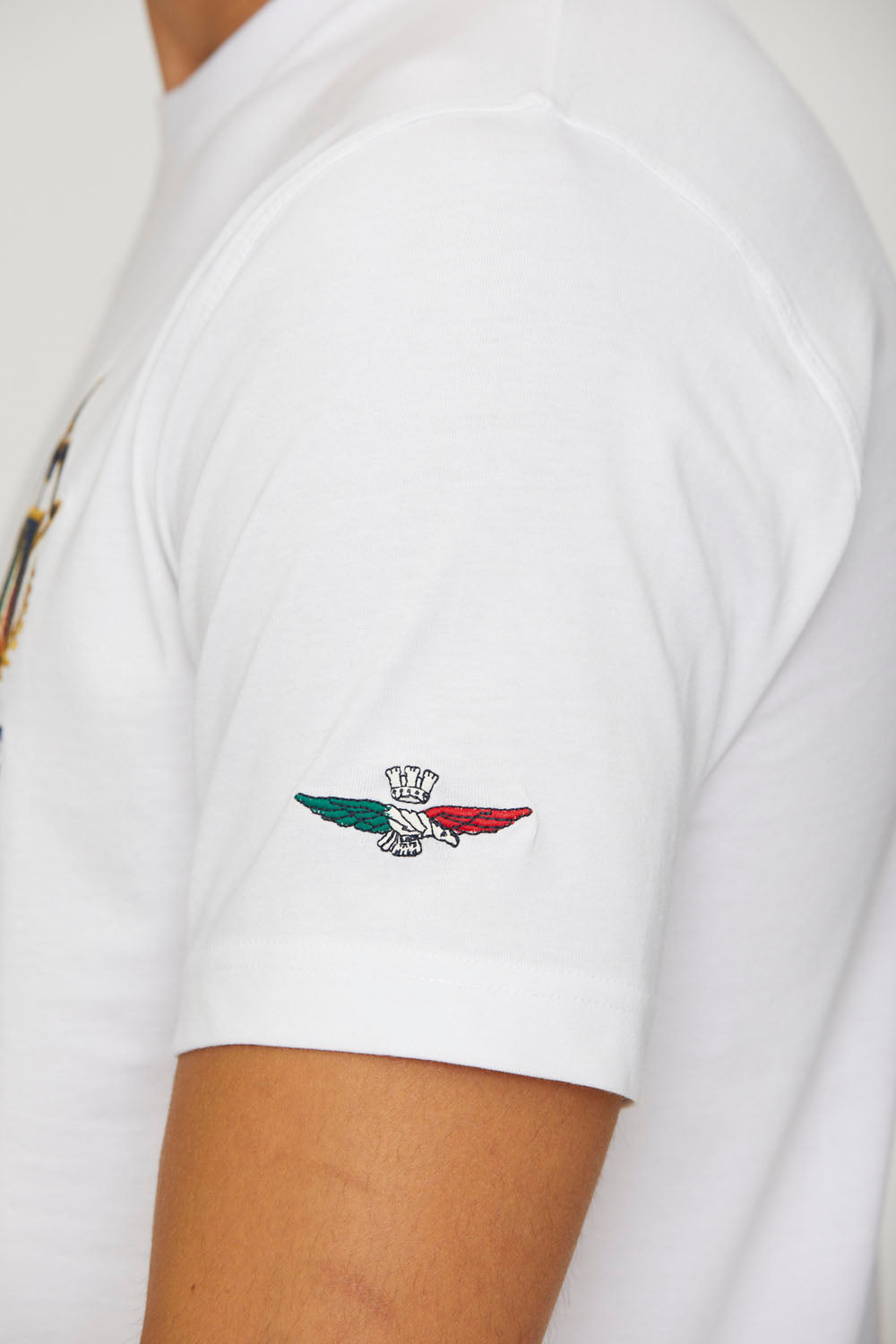 T-Shirt Frecce Tricolori Ricamata / Bianco - Ideal Moda