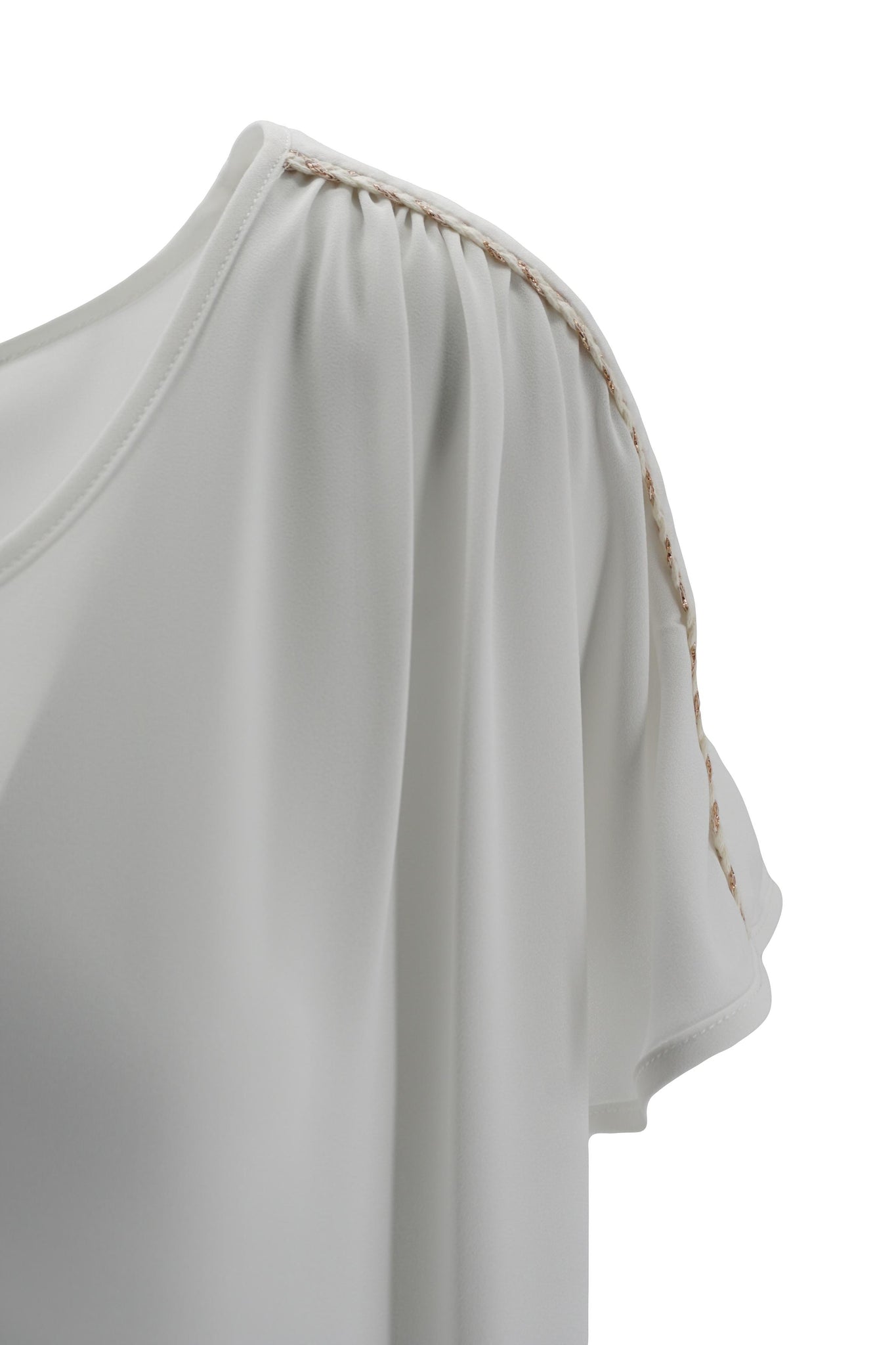 Blusa con Maniche Corte / Bianco - Ideal Moda