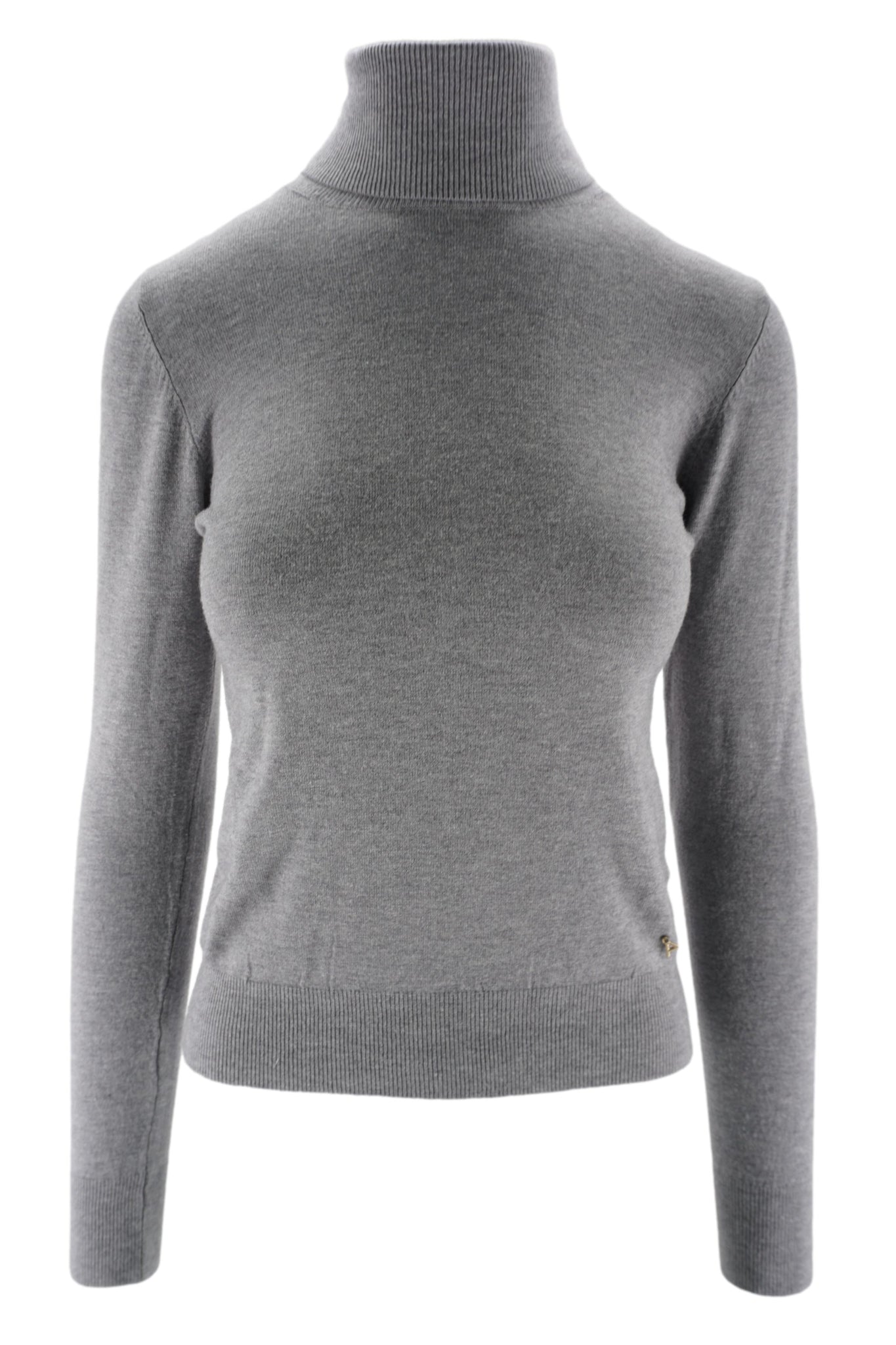 Maglia Slim Fit con Collo Alto / Grigio - Ideal Moda