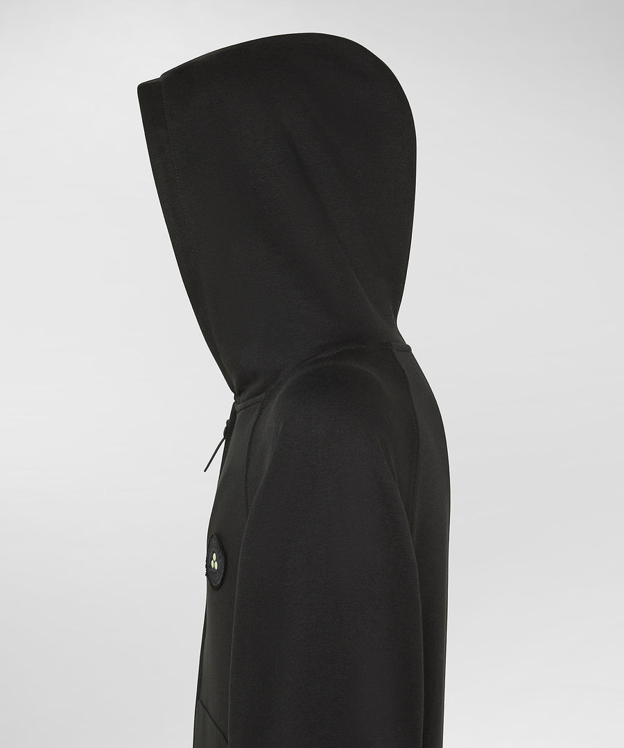 Felpa in Cotone con Zip / Nero - Ideal Moda