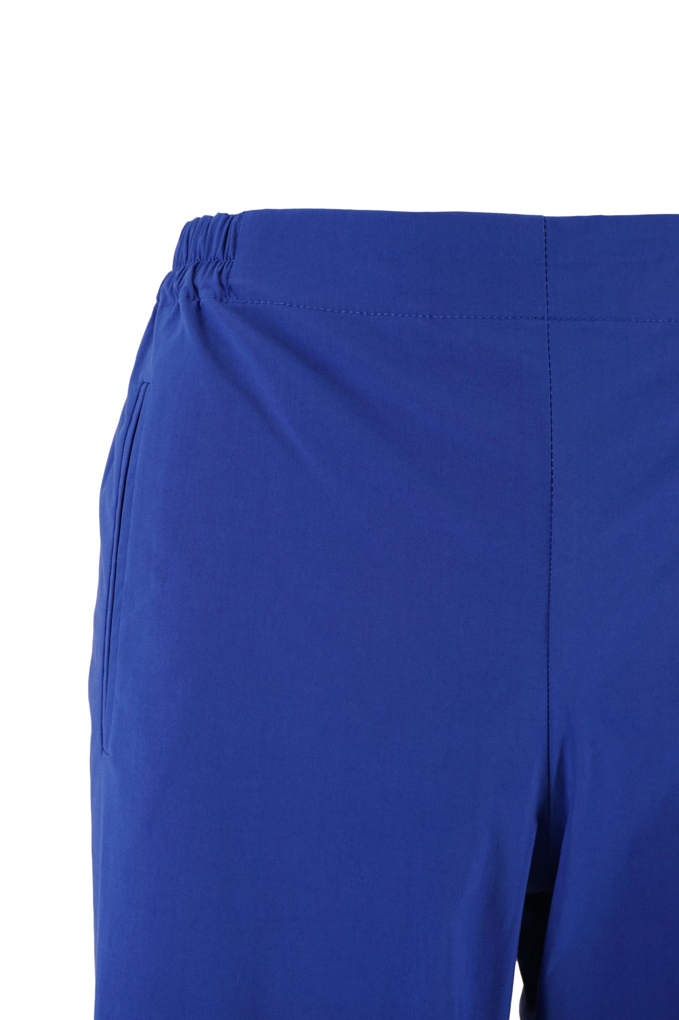 Pantalone in Cotone con Mezzo Elastico in Vita / Bluette - Ideal Moda
