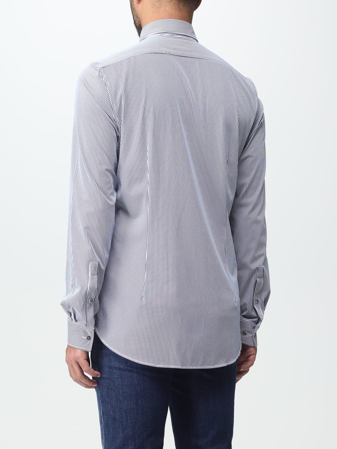 Camicia con Fantasia a Righe / Blu - Ideal Moda