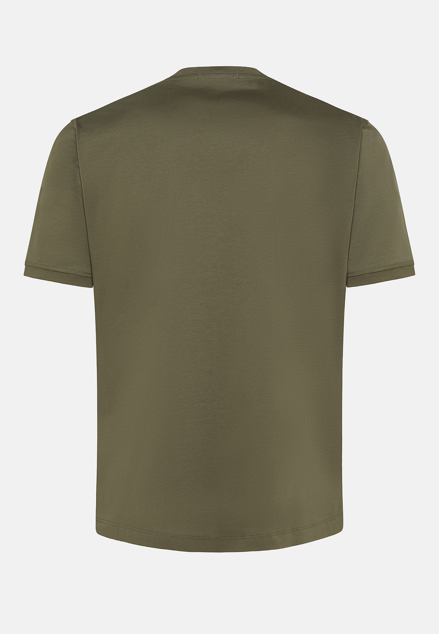T-Shirt Girocollo in Cotone Filo di Scozia / Verde - Ideal Moda