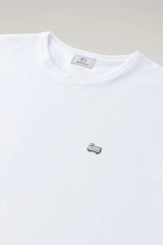 T-Shirt in Puro Cotone con Logo / Bianco - Ideal Moda
