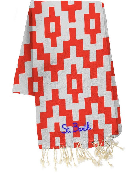 Telo Mare Fouta Leggero a Righe / Rosso - Ideal Moda