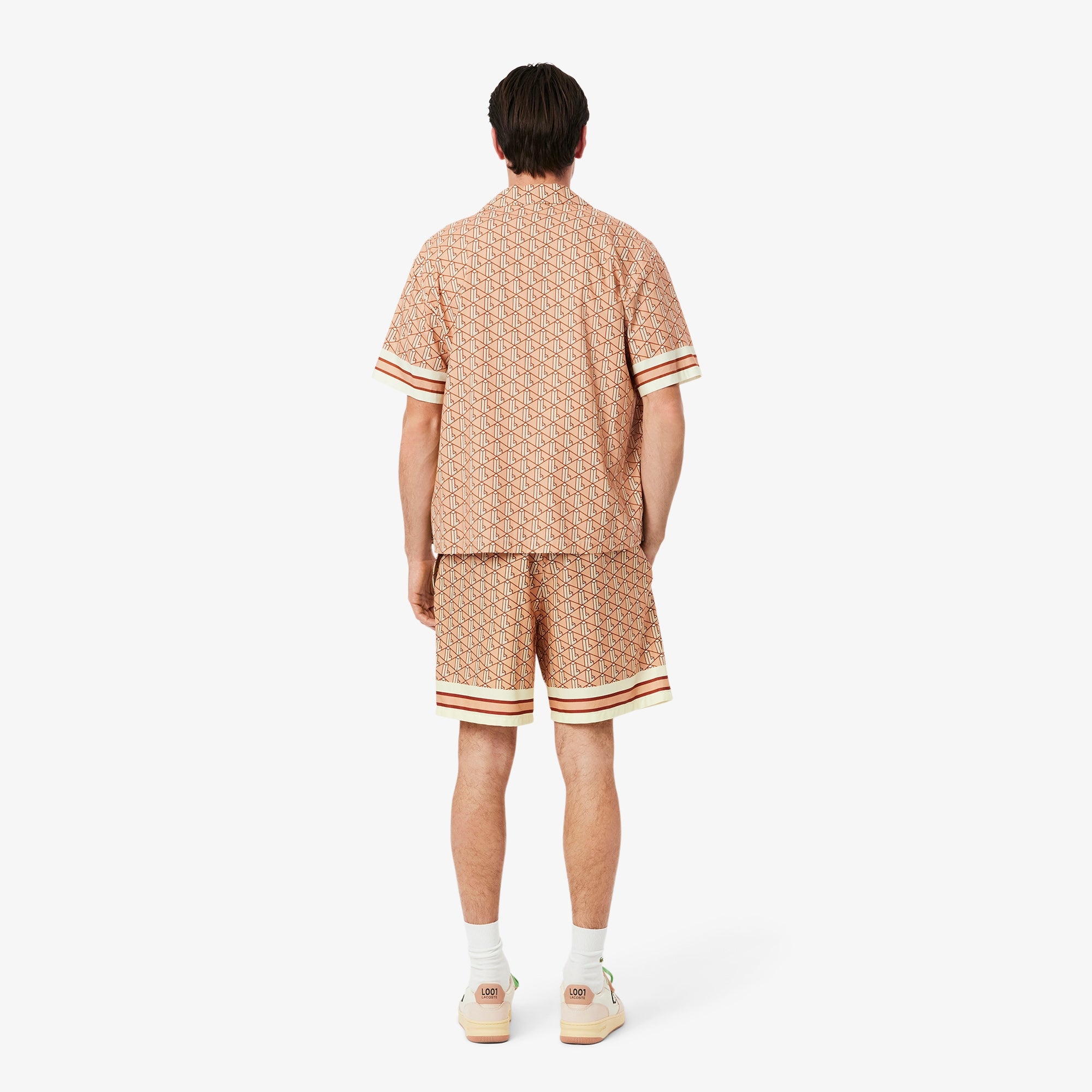 Shorts Leggero con Stampa Monogramma / Arancione - Ideal Moda