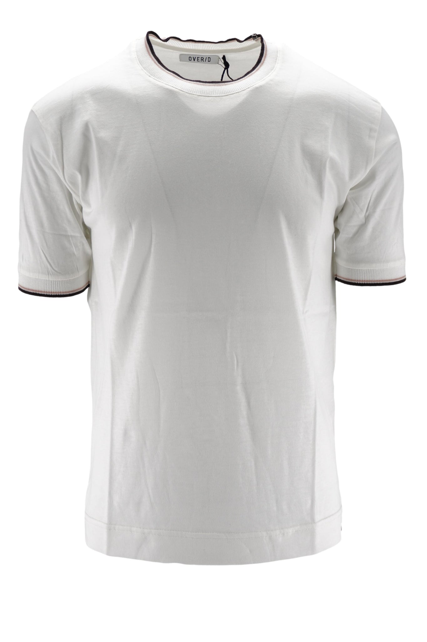 T-Shirt con Bordi a Contrasto / Bianco - Ideal Moda
