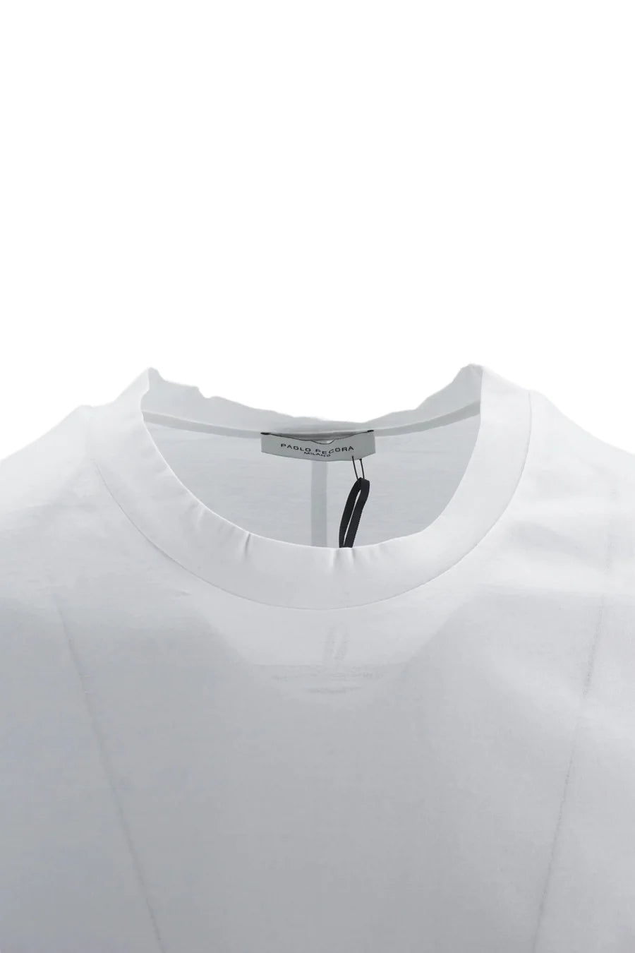 T-Shirt in Jersey Lucido di Cotone / Bianco - Ideal Moda