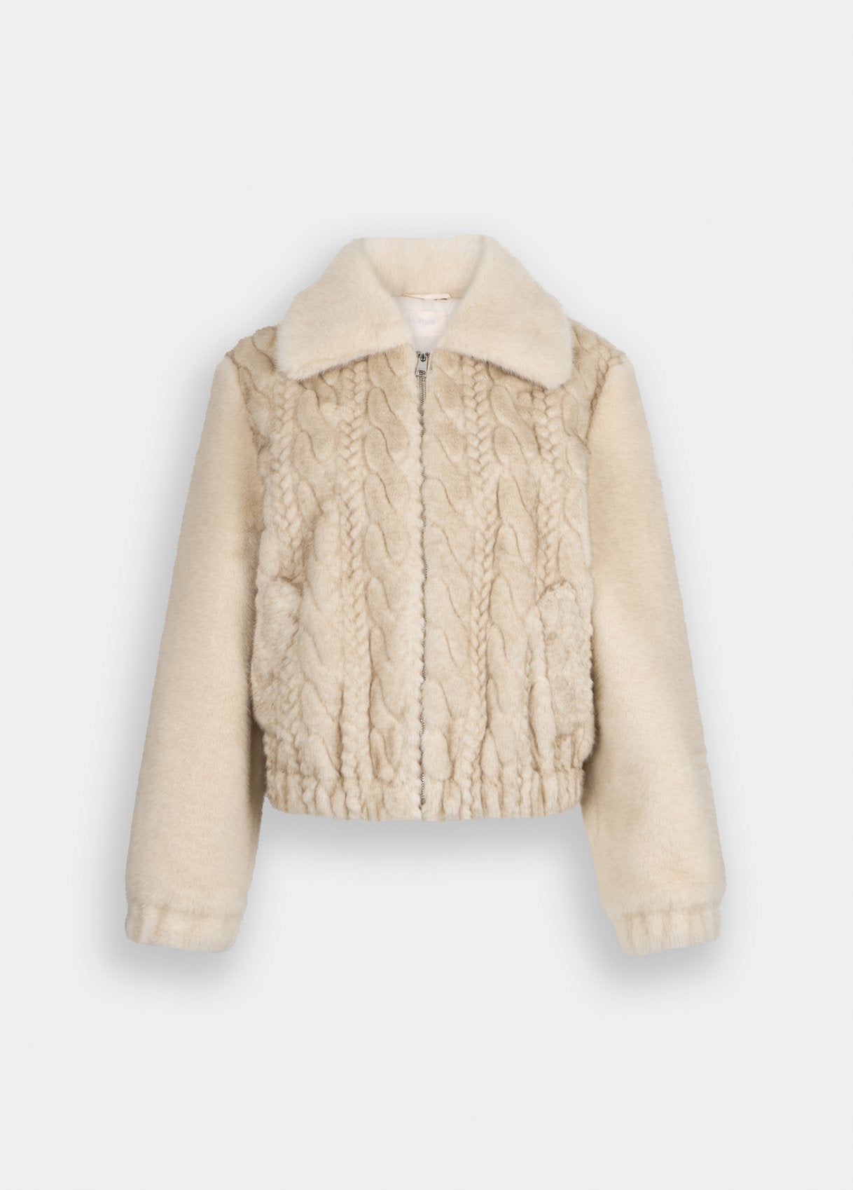 Bomber in Teddy con Trecce / Beige - Ideal Moda