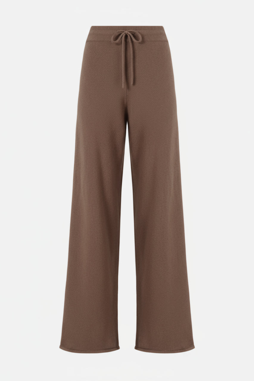 Pantalone Palazzo in Pura Lana / Marrone - Ideal Moda