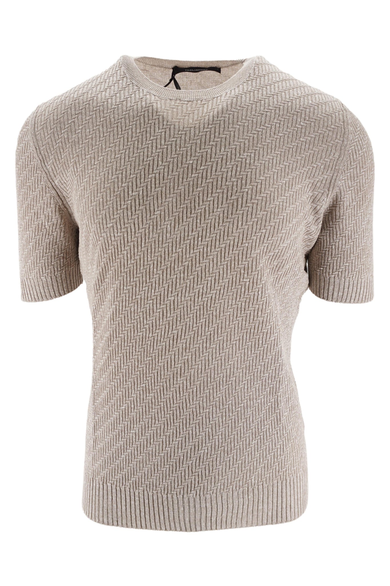 T-Shirt in Lino e Cotone / Beige - Ideal Moda