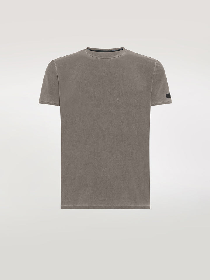 T-Shirt Techno Wash Piqué / Marrone - Ideal Moda