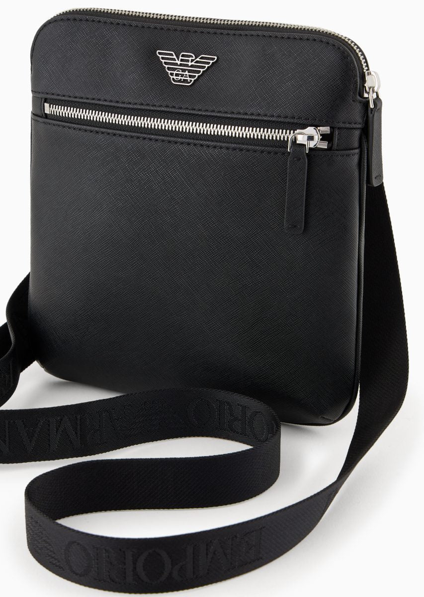 Tracolla Piatta in Pelle / Nero - Ideal Moda