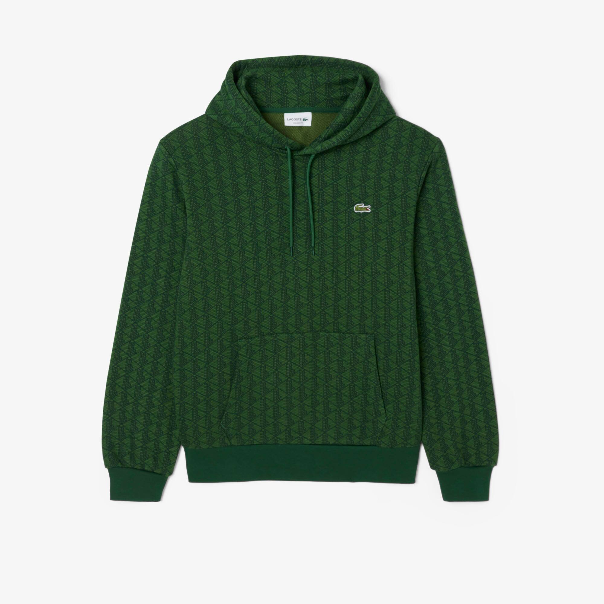 Felpa con Cappuccio e Monogramma / Verde - Ideal Moda