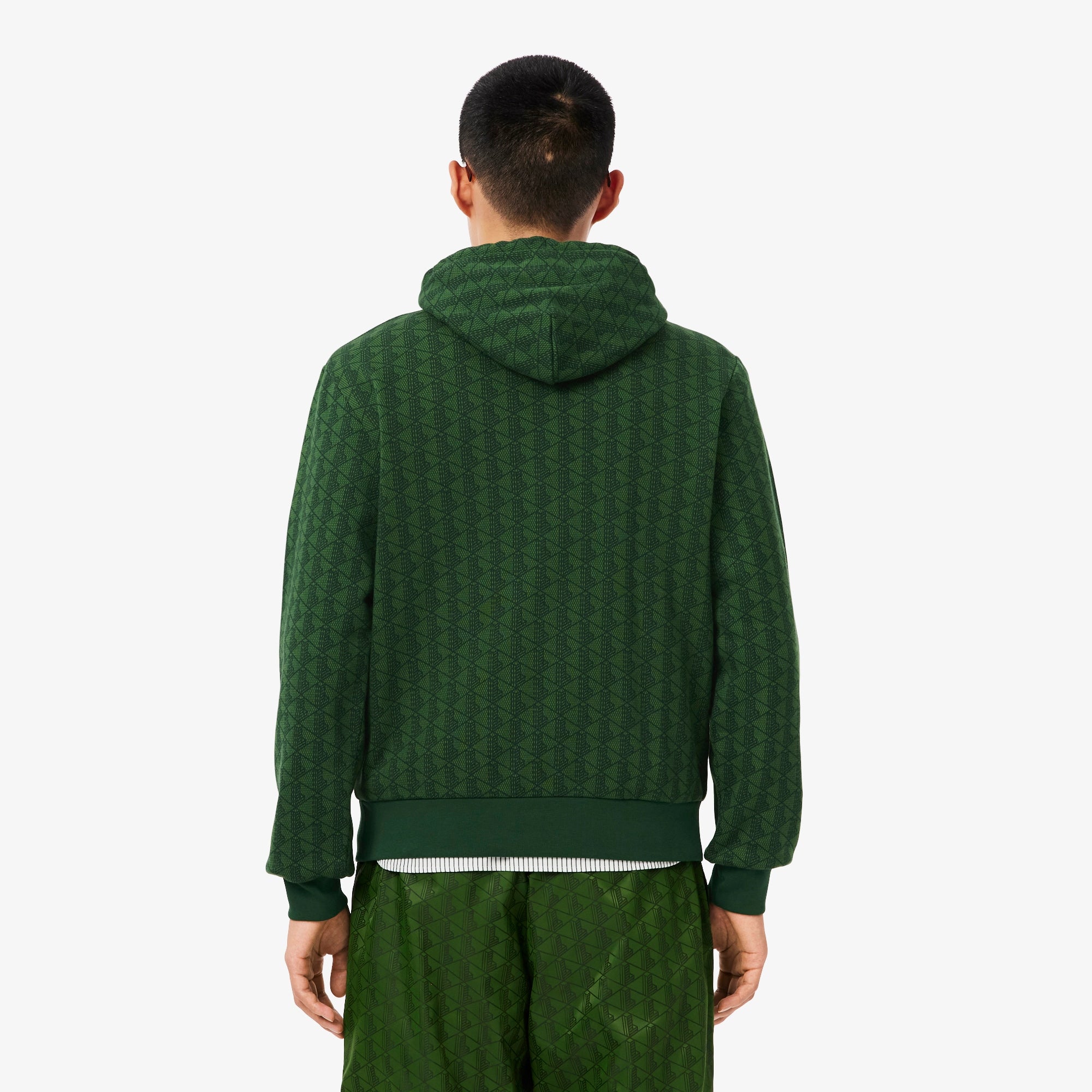 Felpa con Cappuccio e Monogramma / Verde - Ideal Moda