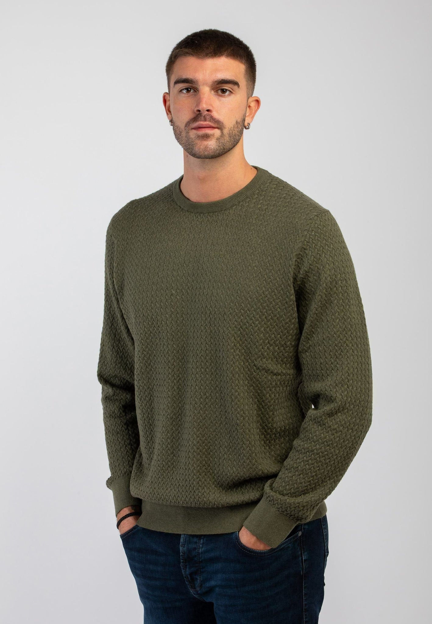 Cotton and Cashmere Sweater Green