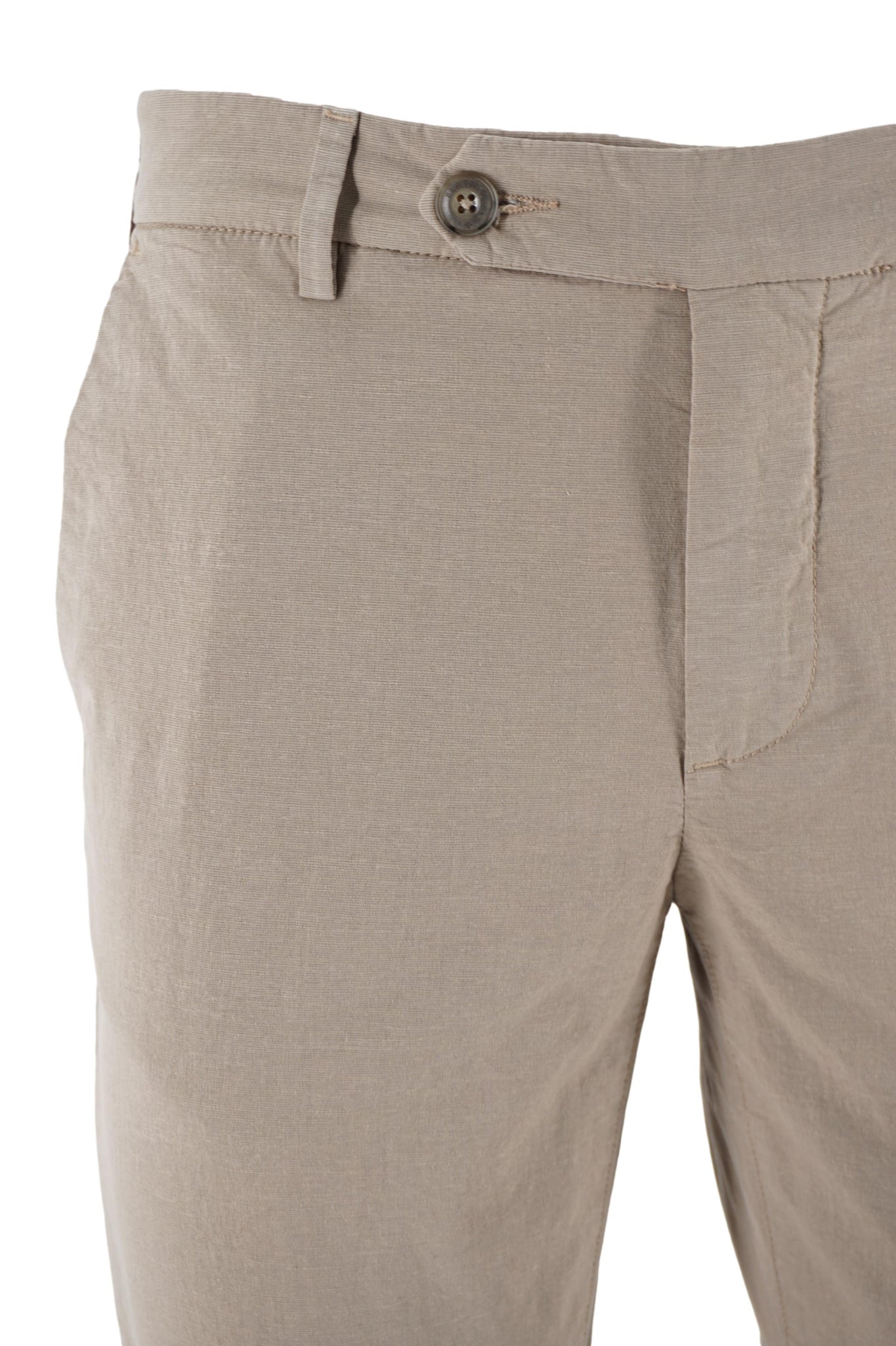 Pantalone in Cotone e Lino / Beige - Ideal Moda