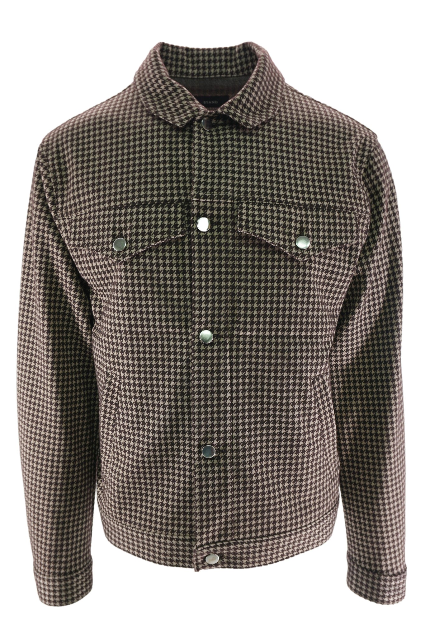 Camicia in Tessuto Tecnico a Fantasia / Marrone - Ideal Moda