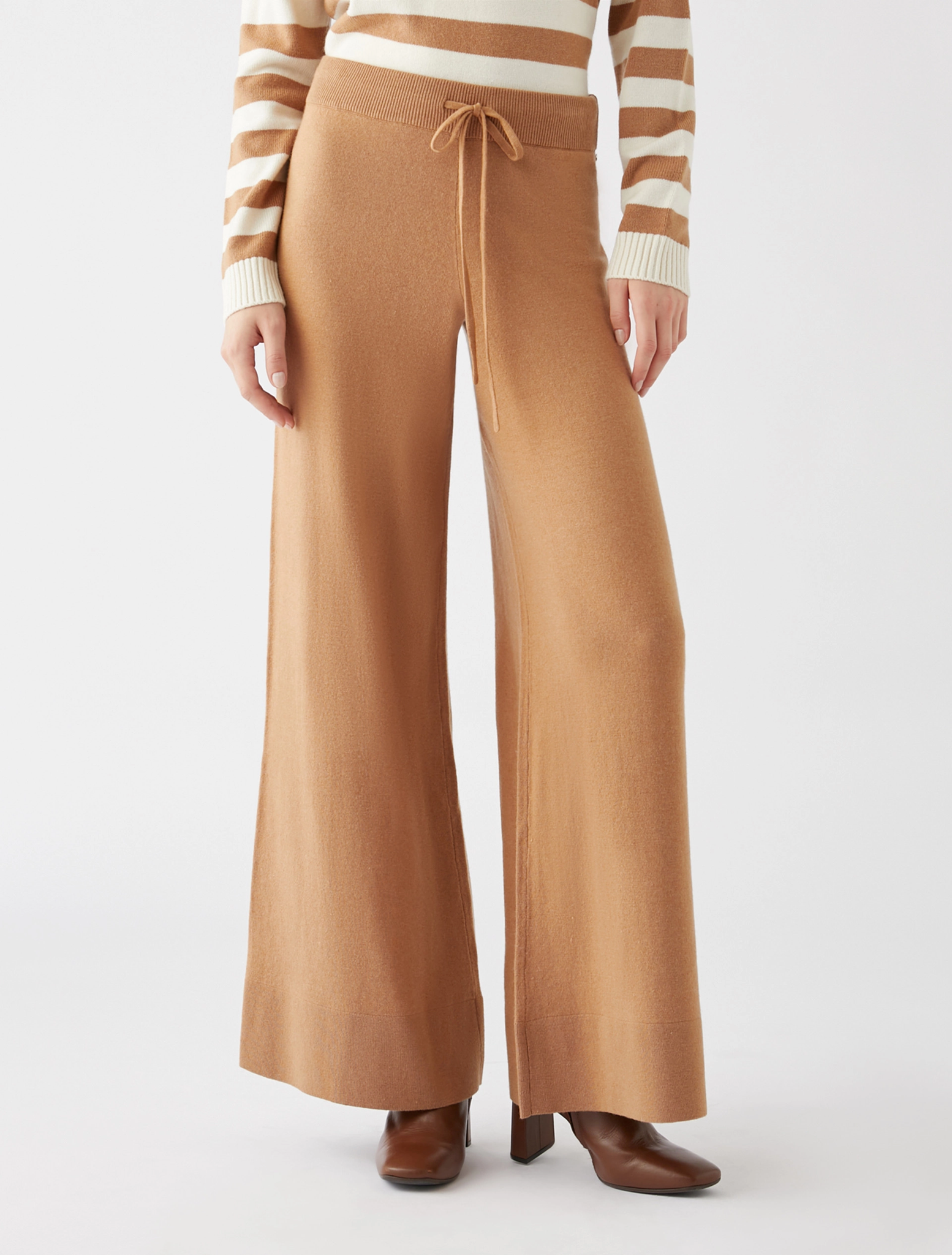 Pantalone in Misto Lana e Cachemire / Beige - Ideal Moda