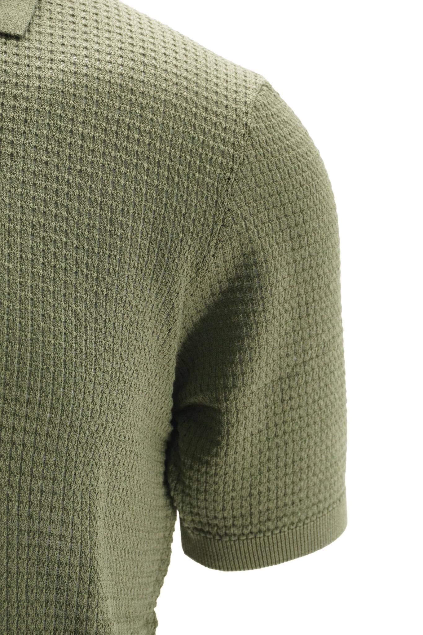 Polo Sandy in Cotone Tramato / Verde - Ideal Moda