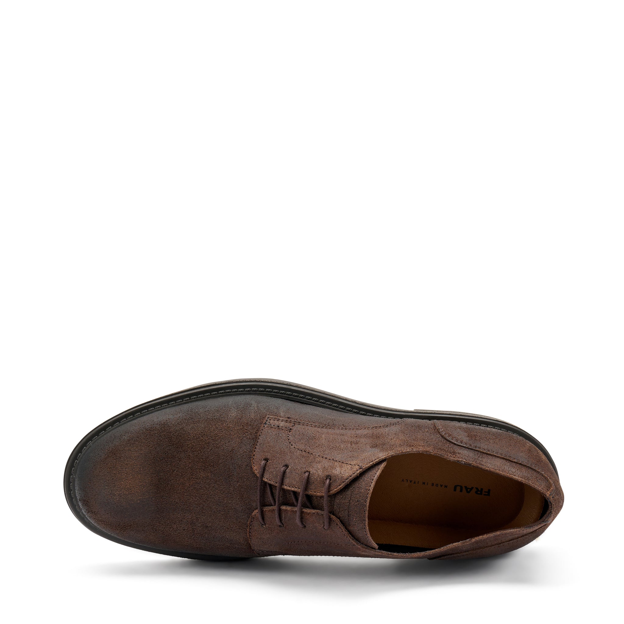 Scarpa Allacciata in Pelle Effetto Vissuto / Marrone - Ideal Moda