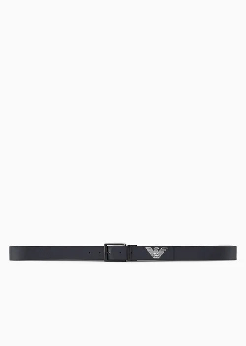 Cintura Reversibile in Pelle / Blu - Ideal Moda