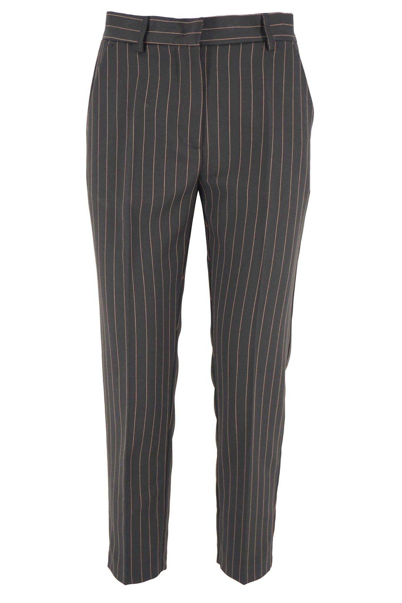 Pantalone Gessato Slim Fit / Nero - Ideal Moda