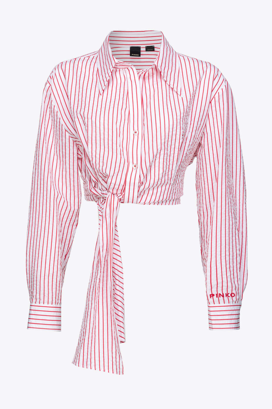 Camicia Corta con Fantasia a Righe / Bianco - Ideal Moda