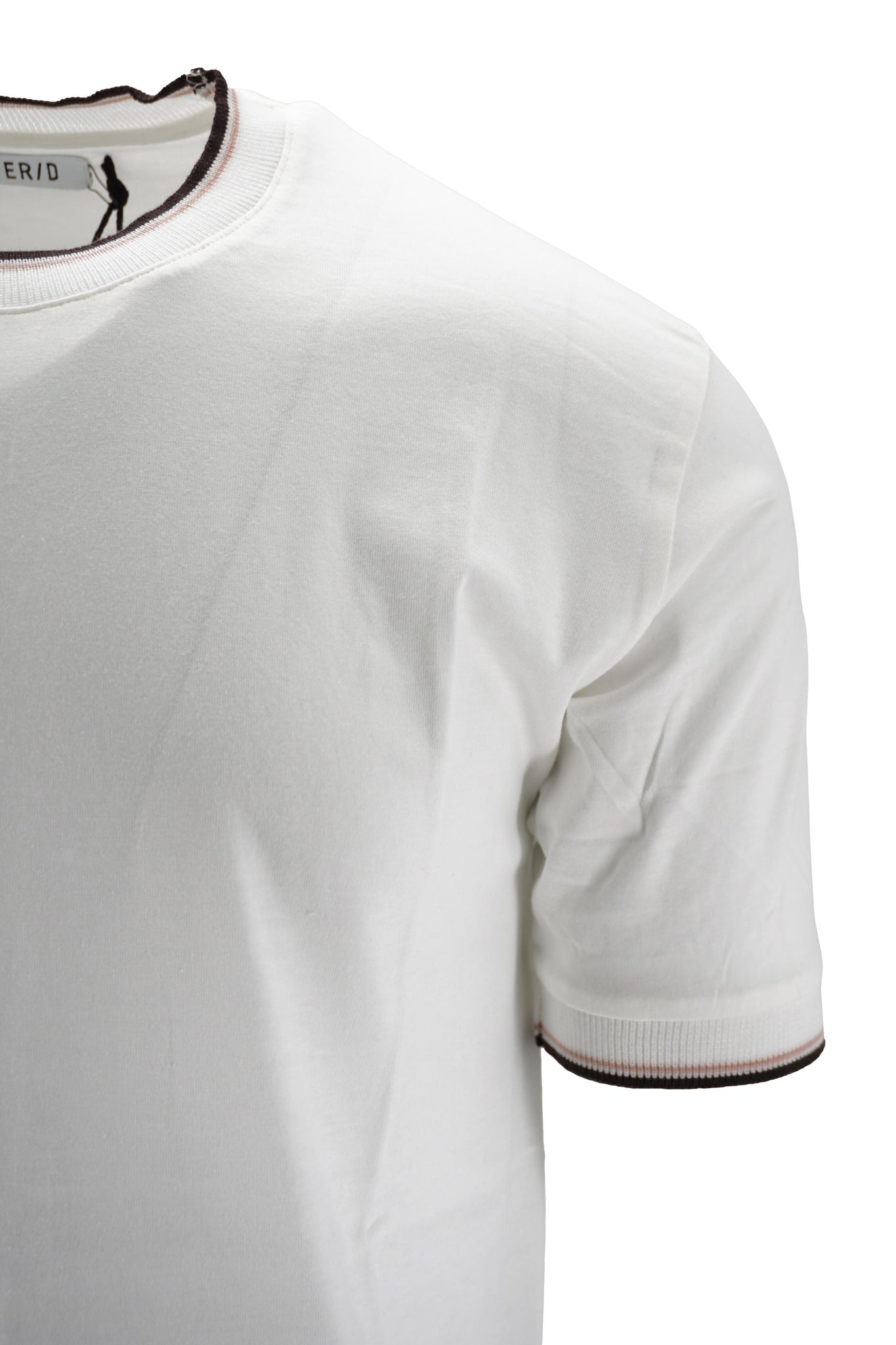 T-Shirt con Bordi a Contrasto / Bianco - Ideal Moda