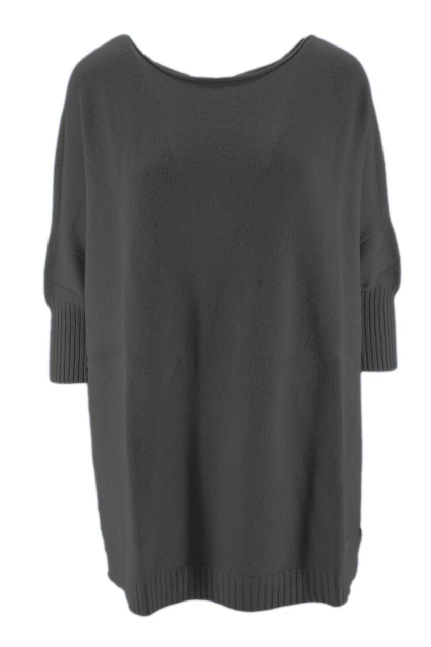 Maglia Girocollo Boxy Fit / Nero - Ideal Moda