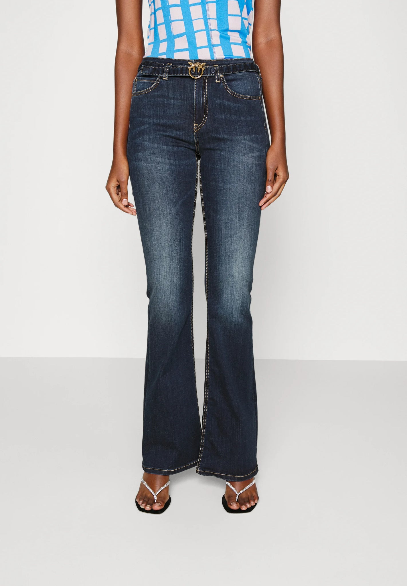 Flora Denim con Cintura / Jeans - Ideal Moda