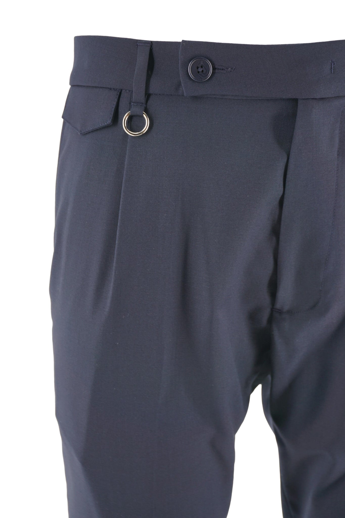 Pantalone Charles in Misto Lana / Blu - Ideal Moda