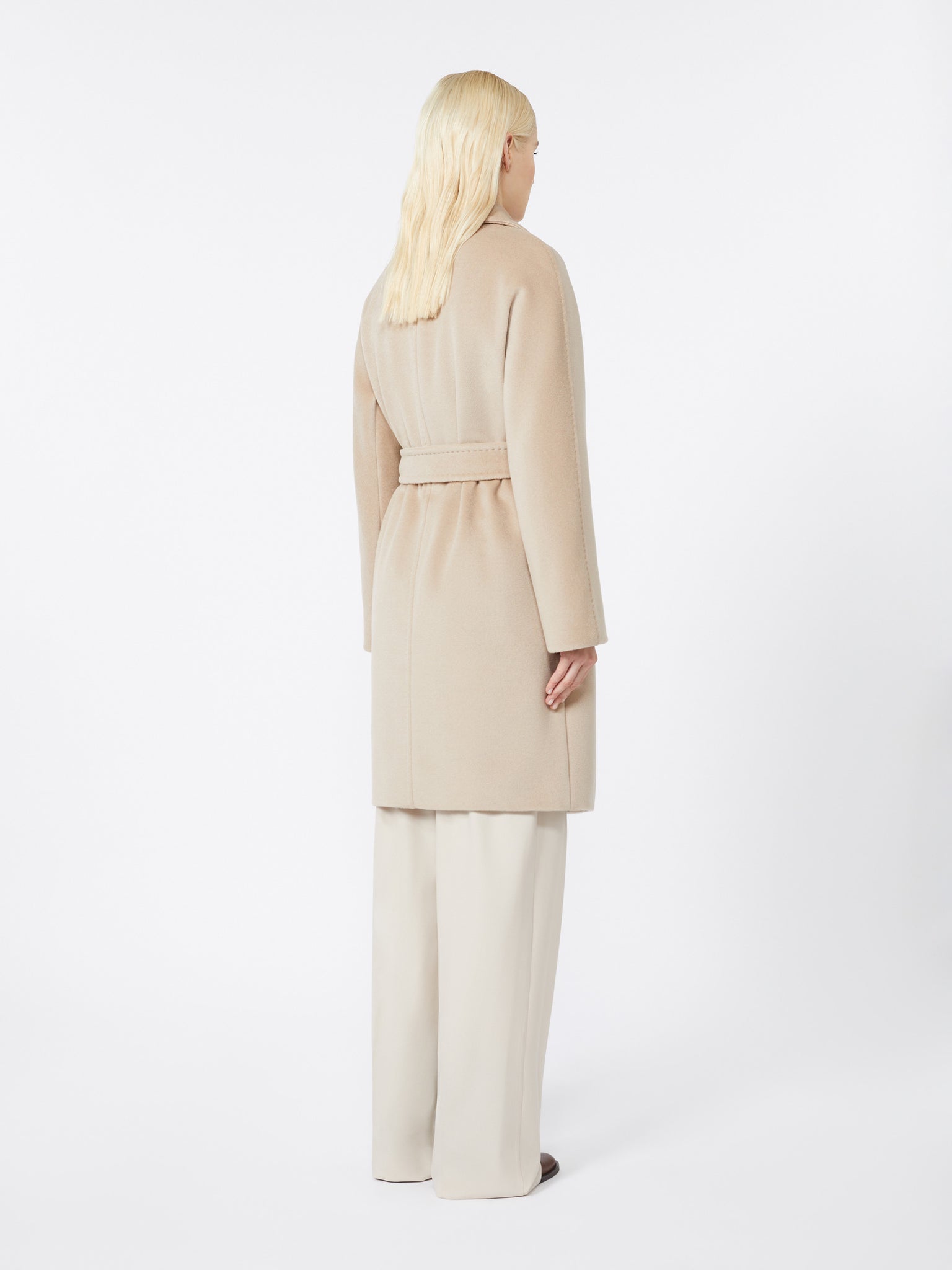 Cappotto a Vestaglia in Beaver di Lana / Avorio - Ideal Moda