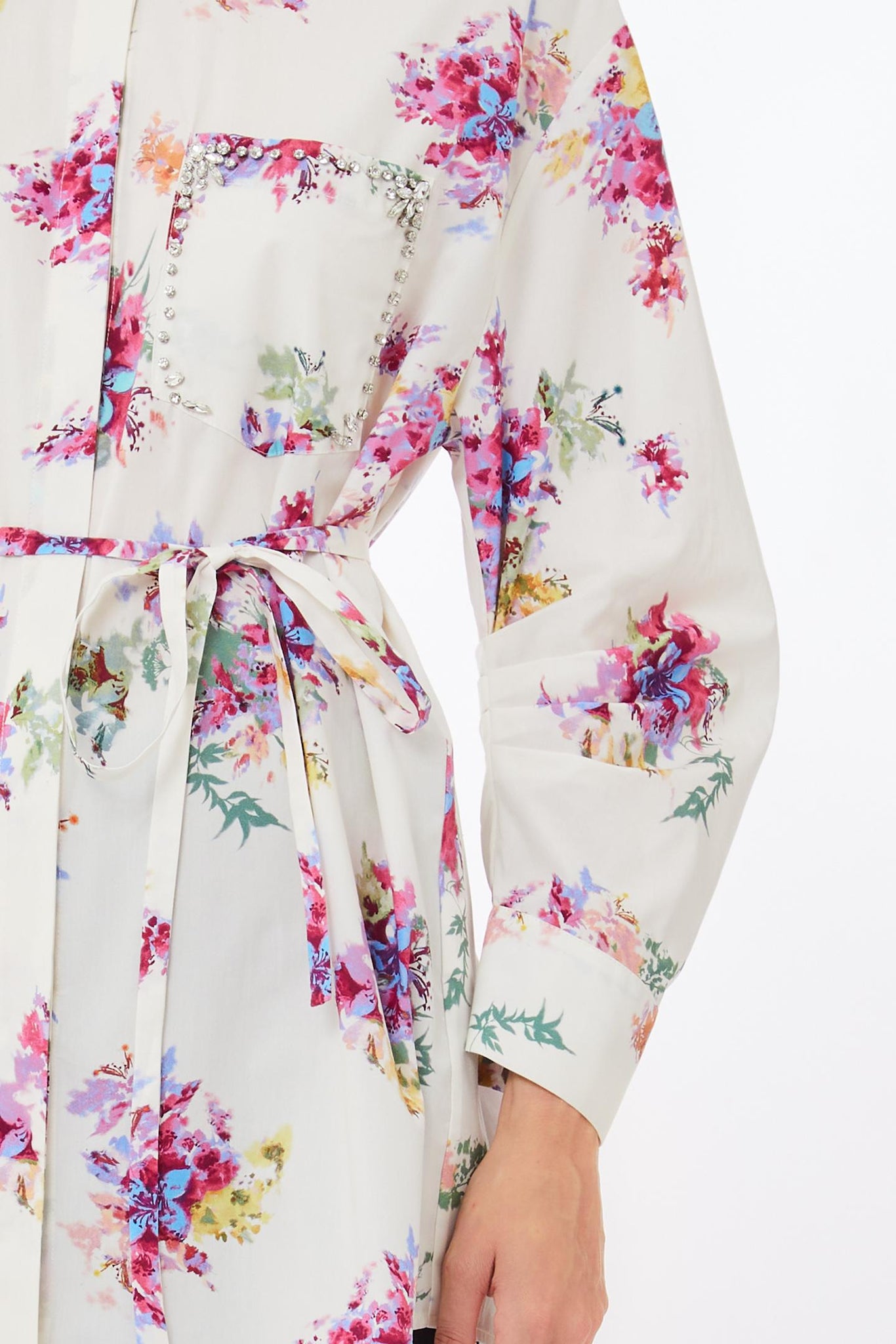 Camicia Lunga con Fantasia / Bianco - Ideal Moda