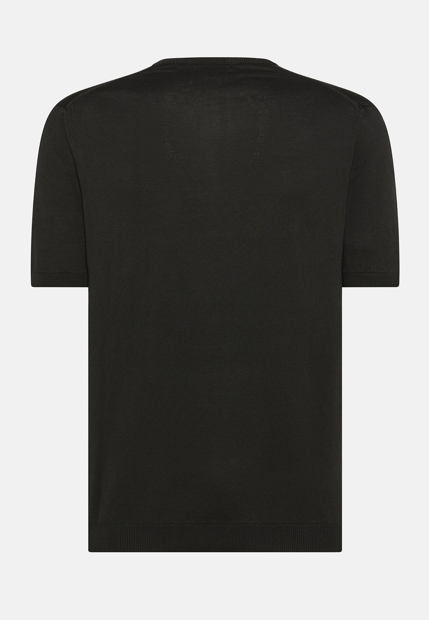 T-Shirt in Filo di Cotone Finezza 14 / Nero - Ideal Moda
