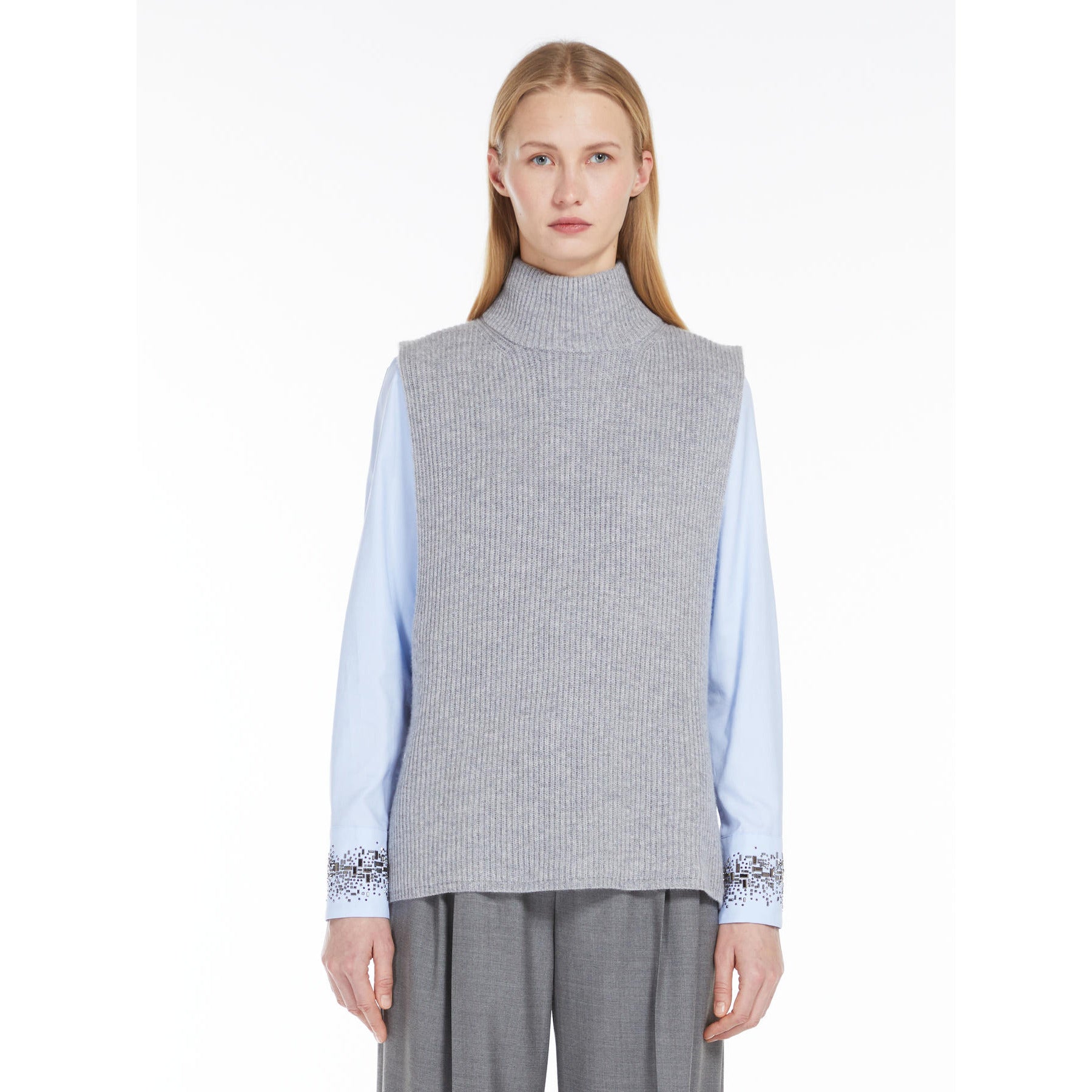 Gilet in Maglia / Grigio - Ideal Moda