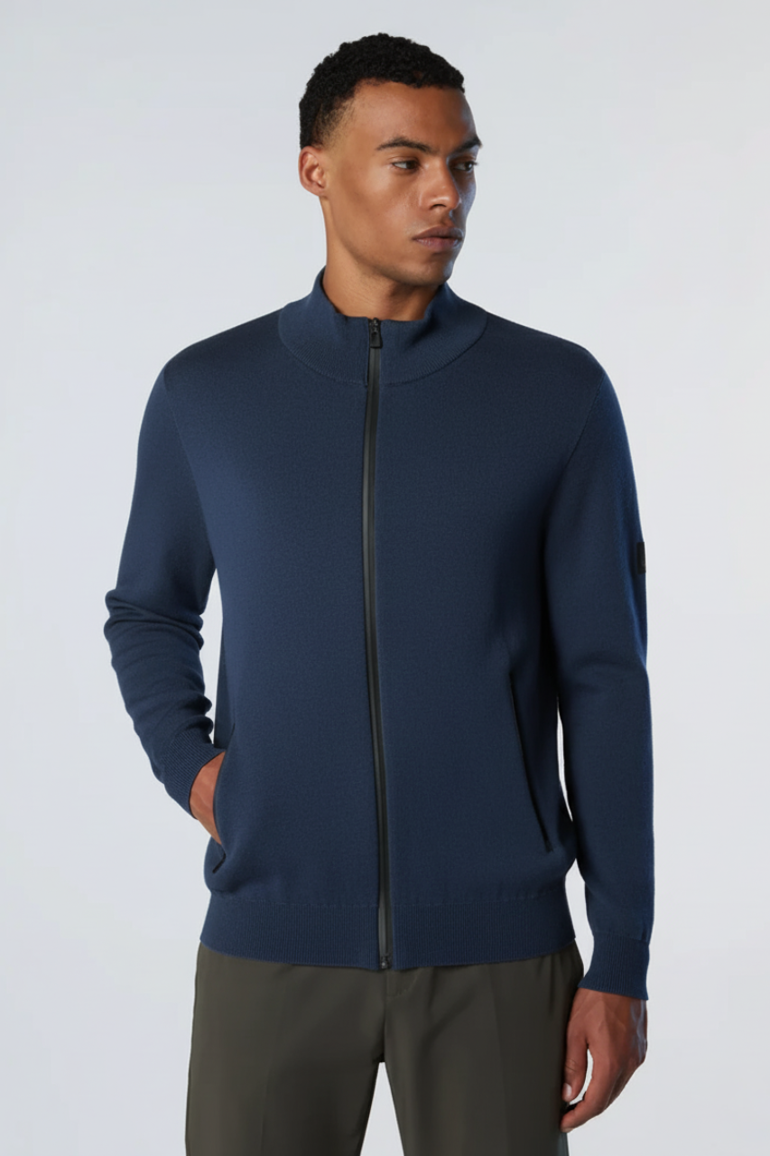 Maglia Full Zip Impermeabile / Blu - Ideal Moda