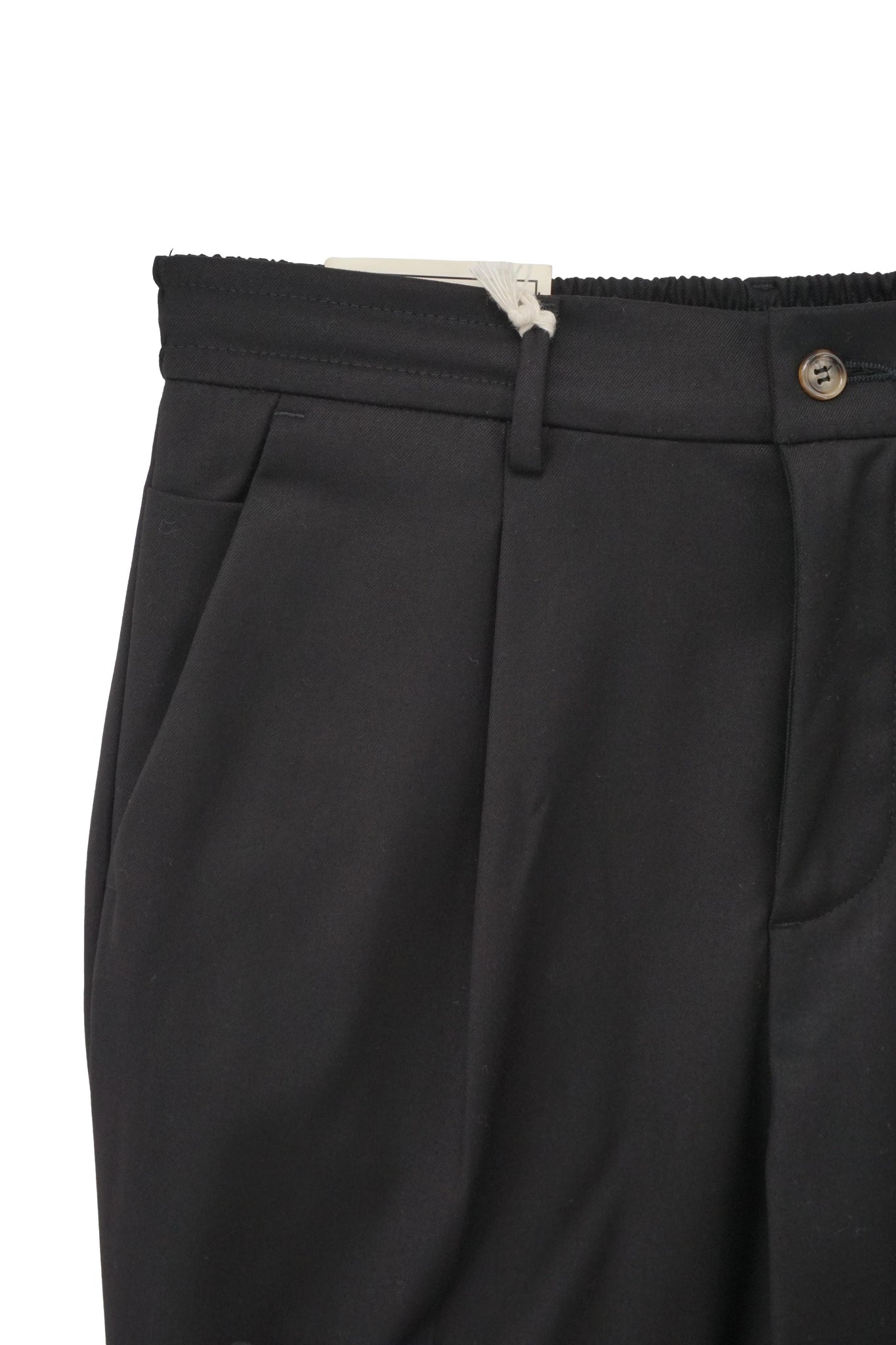 Pantalone Relax in Tessuto Morbido / Nero - Ideal Moda