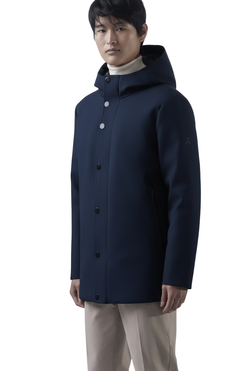 Giubbino Parka in Rubber Touch / Blu - Ideal Moda