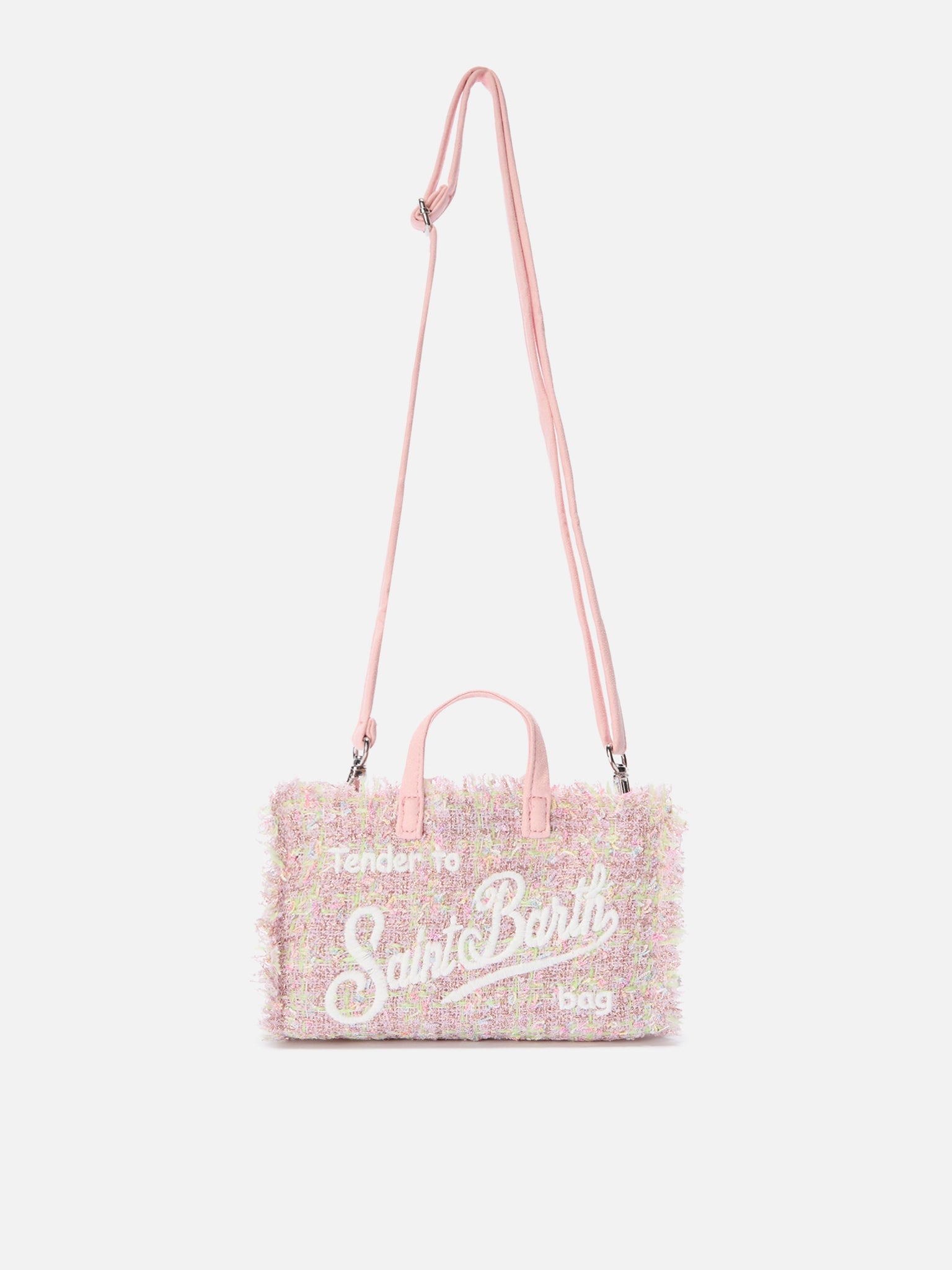 Mini Borsa Porta Telefono in Tweed Lurex / Rosa - Ideal Moda