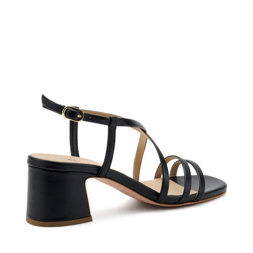Sandalo con Fascette in Pelle / Nero - Ideal Moda