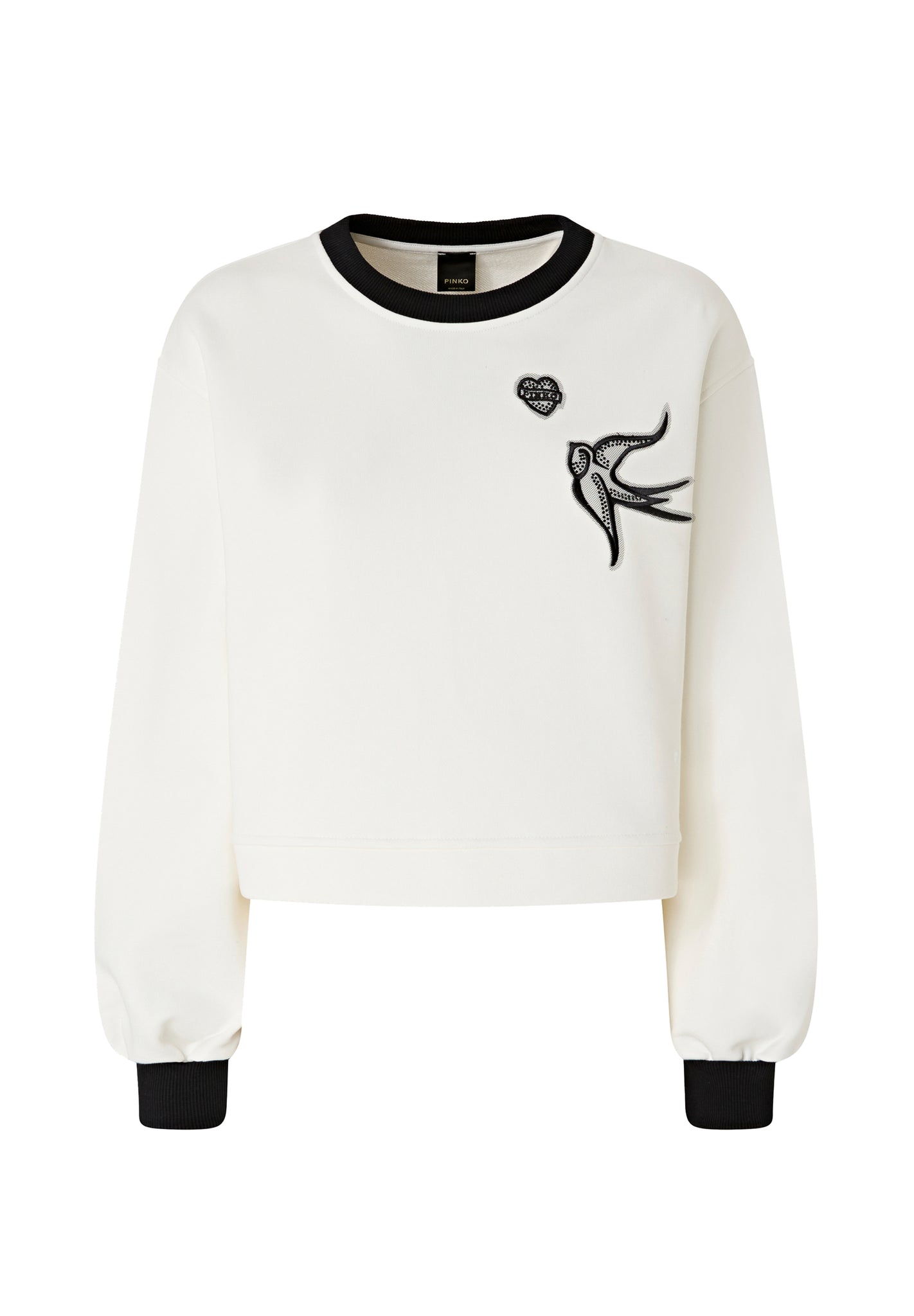 Felpa con Dettaglio Ricamato / Bianco - Ideal Moda