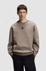 Felpa in Misto Cotone con Targhetta / Marrone - Ideal Moda