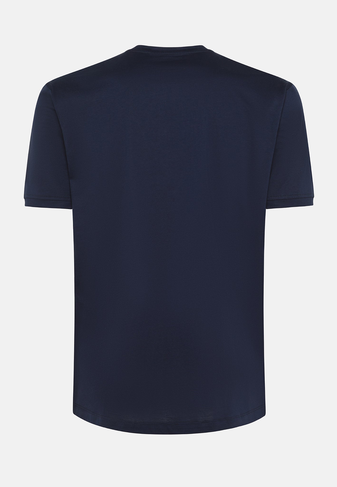 T-Shirt Girocollo in Cotone Filo di Scozia / Blu - Ideal Moda