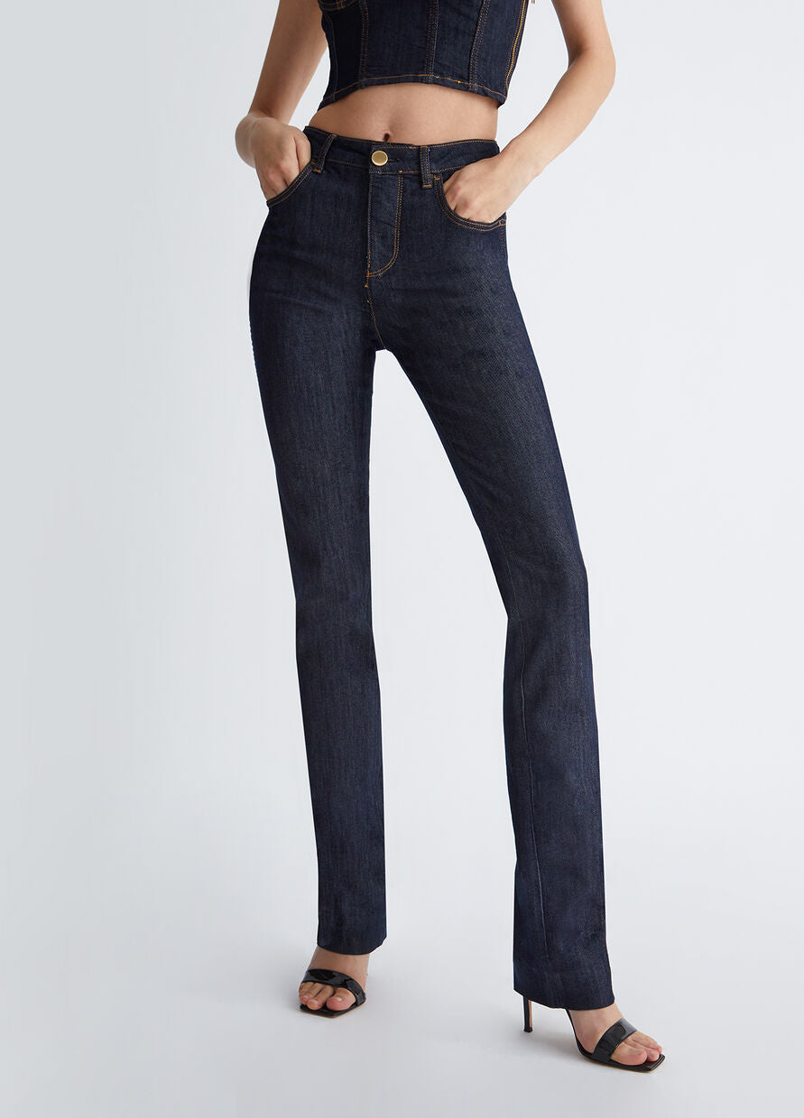 Denim Straight a Vita Alta / Jeans - Ideal Moda