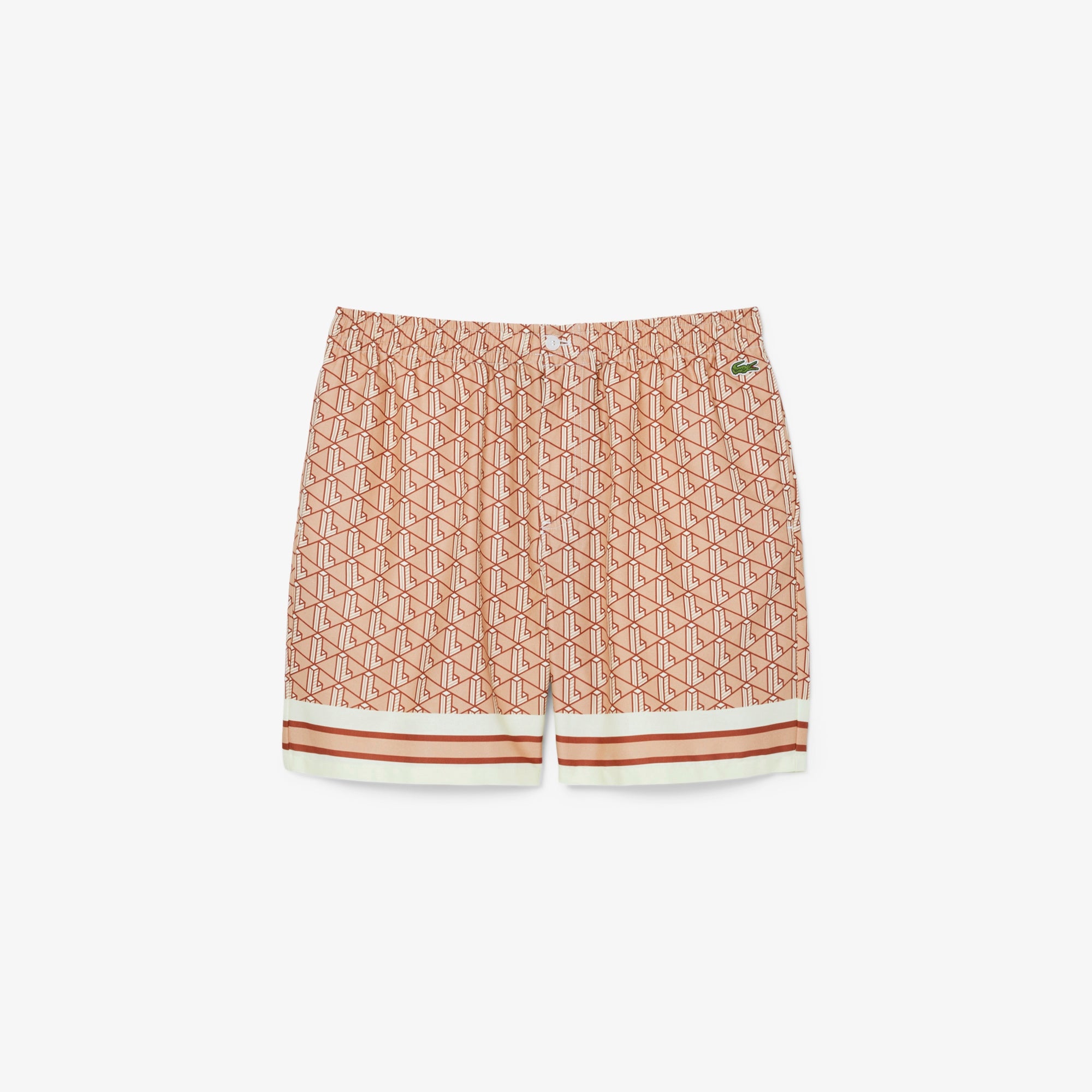 Shorts Leggero con Stampa Monogramma / Arancione - Ideal Moda