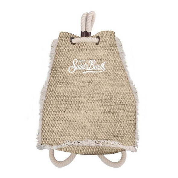 Zaino in Lino con Logo / Beige - Ideal Moda