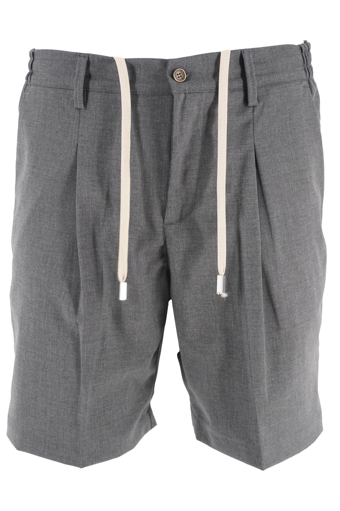 Pantaloncino in Cotone con Coulisse / Grigio - Ideal Moda